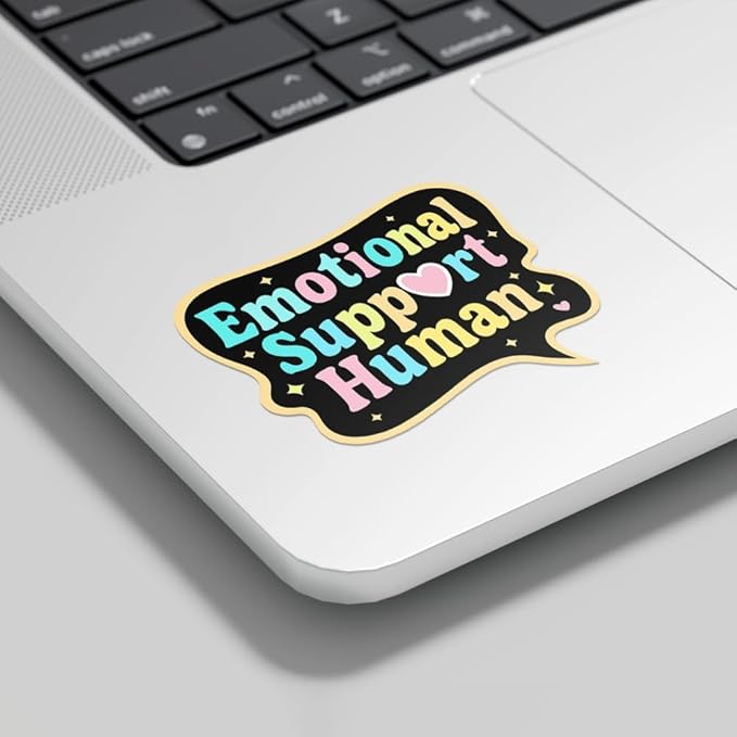 HANDICHI Design 5-Pack 4 Inch Emotional Support Human Stickers – Positive Affirmation Vinyl Decals for Laptops, Water Bottles, Journals and Scrapbooks – Cute Mental Health Self Care Sticker Pack