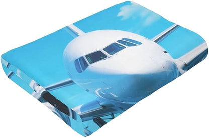 Airplane Blanket for Boys Pilot Plane Throw Blanket Aircraft Soft Cozy Fleece Fuzzy Stuffed Plush Flannel Gifts for Girls Women Kids Adults 40''x50''