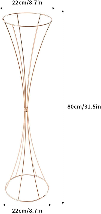 Metal Gold Vase, 10 Pcs Gold Centerpieces for Table Wedding 31.5in Tall Metal Trumpet Vase Wedding Vases Flower Stand for Tables, Home Decor, Party Decorations