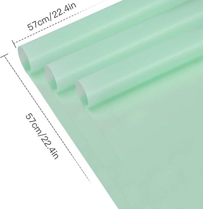 WRAPAHOLIC 20 Sheets Flower Wrapping Paper - 22.4 x 22.4 inch Pure Mint Water-Resistant Floral Bouquet Wrapping Paper, Florist Supplies Packaging for Wedding Birthday Gift DIY
