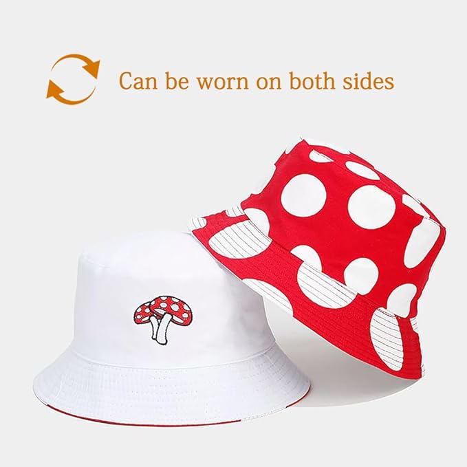 Malaxlx Unisex Bucket Hat Beach Sun Hat Aesthetic Fishing Hat for Men Women Teens, Reversible Double-Side-Wear