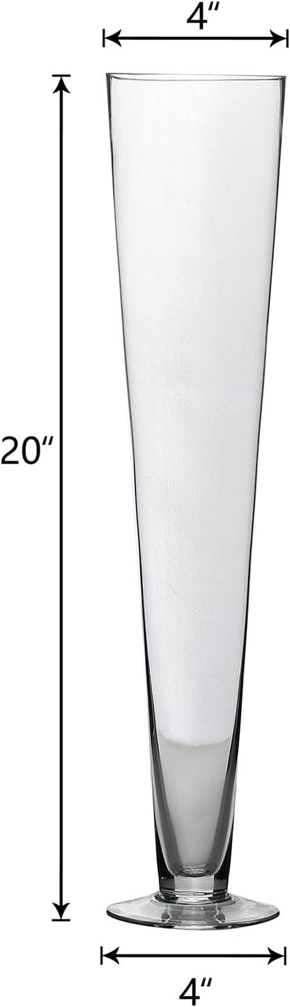 Efavormart 6pcs/Set 20" Tall Trumpet Heavy Duty Glass Centerpiece Vase for Wedding Party Banquet Events Centerpiece Decoration