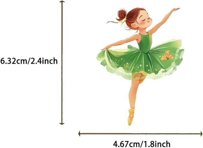 50PCS Cartoon Ballerina Stickers, Waterproof PET Ballet Dancer Decals for Scrapbooking, Water Bottles, laptops, Journals, DIY Crafts & Gift for Girls Teens