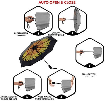 SY COMPACT Travel Umbrella - Windproof Automatic Compact Umbrella, Lightweight Waterproof Design for Backpack, Car & Purse