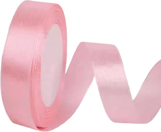 1 Inch Pink Satin Ribbon, 22 Yards Double Faced Fabric Ribbons for Gift Wrapping, Bouquet, Garland, Bowknot, Hair, Crafts, Balloons, Party Decoration