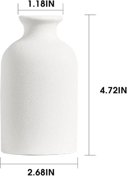 Modern White Small Ceramic Vase Set of 12 for Living Room Bedroom 4.72'' Minimalist Fresh Flower Vases for Home Decor Office Centerpieces Fireplace Nordic Style Gift for Fake Plant 12 Pack