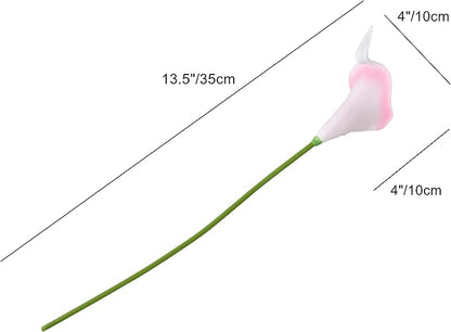 Mandy's PU Pink Calla Lily Artificial Flowers 20 Stems 13.5in Faux Realistic Centerpiece for Thanksgiving and Christmas Decorations DIY Bridal Bouquet Home Décor