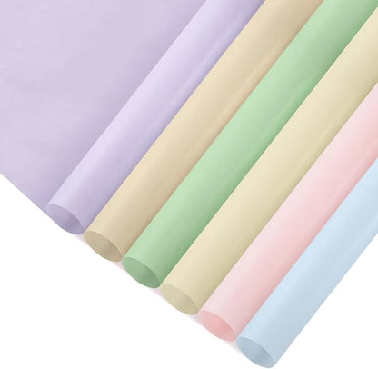 VinTS 48 Sheets 23.6x23.6in Cotton Wrapping Flower Lining Paper,Korean Style Of Waterproof Floral Bouquet Lining Paper Withdrawable Pleated Wrapping Paper Gift Packaging Paper,6 Colors