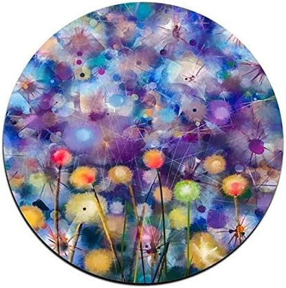 Watercolor FlowersRound Coaster Set - Made of Recycled Rubber - Set of 4
