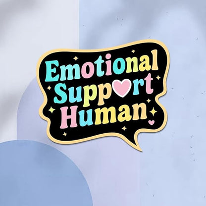 HANDICHI Design 5-Pack 5 Inch Emotional Support Human Stickers – Positive Affirmation Vinyl Decals for Laptops, Water Bottles, Journals and Scrapbooks – Cute Mental Health Self Care Sticker Pack