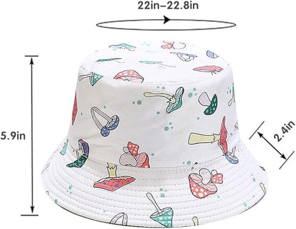 Malaxlx Unisex Bucket Hat Beach Sun Hat Aesthetic Fishing Hat for Men Women Teens, Reversible Double-Side-Wear