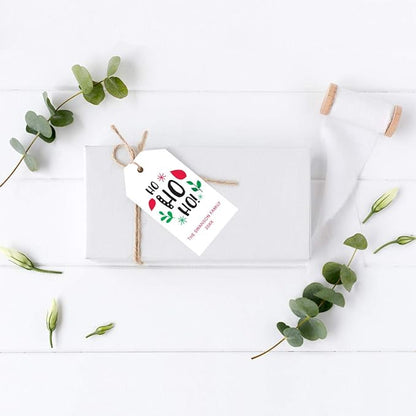 Andaz Press Personalized Christmas Holiday Season Classic Gift Tags, Ho Ho Ho! Design with Custom Family Name and Year, Christmas Holiday Favor Tags, for Holiday Events, Parties, and Favors, 60-Pack
