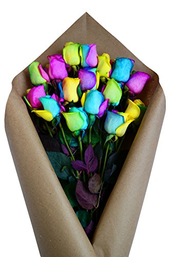 Fresh Rainbow Roses Bouquet by Flower Explosion - 36 Premium Stems