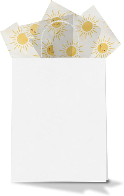 Pro Supply Global Suns Printed Tissue Paper for Gift Bags or Boxes and Wrapping - Summer Sunshine Bulk Decorative Art Tissue Paper for Packaging and Gifting | 24 Sheets 20" x 30"