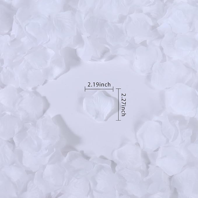 ATFL 2.2'' White Rose Petals Artificial,5000 Pcs White Silk Flower Petals for Weddings,Petalos De Rosas Artificialea para Decoracion