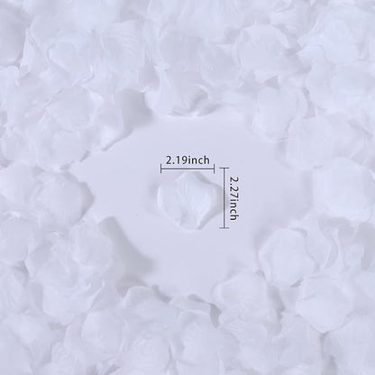 ATFL 2.2'' White Rose Petals Artificial,5000 Pcs White Silk Flower Petals for Weddings,Petalos De Rosas Artificialea para Decoracion
