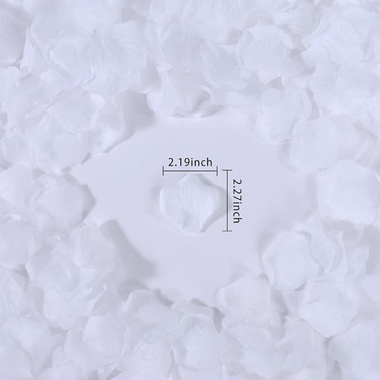 ATFL 2.2'' White Rose Petals Artificial,5000 Pcs White Silk Flower Petals for Weddings,Petalos De Rosas Artificialea para Decoracion