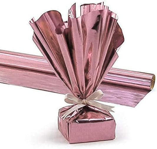 PMU Gift Wrap Mylar Roll Metallic Baby Pink 2-sided, 48 Inches X 25 Ft Roll 1.4 Mil Highly Reflective Mylar Film, Great for Gifts, Birthdays, Christmas, Baskets, Arts & Crafts