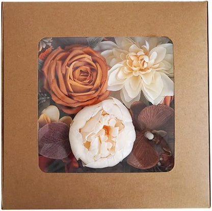 AKKER Terracotta Artificial Wedding Flowers Combo Box Set Burnt Orange Flowers Fall Silk Flower in Bulk for DIY Wedding Bouquets Decorations