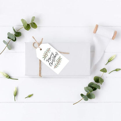 Andaz Press Christmas Holiday Season Classic Gift Tags, Merry Christmas to from Classic Favor Tags, Watercolor Holly Leaves Design, for Holiday Events, Parties, and Favors, 60-Pack
