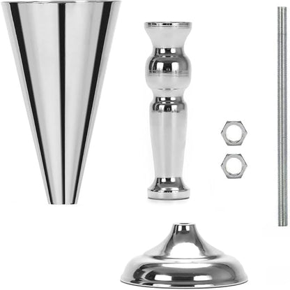 Set of 2 Tabletop Metal Wedding Flower Trumpet Vase Wedding Centerpiece Flower Vase for Wedding Event Decoration Living Decor Party Decor (Silver, 2×M)