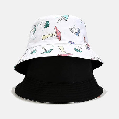 XYIYI Cute Bucket Hat Beach Fisherman Hats for Women, Reversible Double-Side-Wear