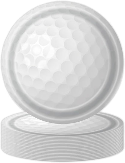 50PCS Golf Ball Party Paper Plates 7 Inch, Disposable Golf Birthday Party Supplies Cake Dessert Plates for Birthday Baby Shower Sports Theme Decorations (Golf Ball)