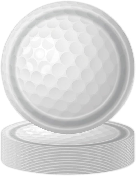 50PCS Golf Ball Party Paper Plates 7 Inch, Disposable Golf Birthday Party Supplies Cake Dessert Plates for Birthday Baby Shower Sports Theme Decorations (Golf Ball)