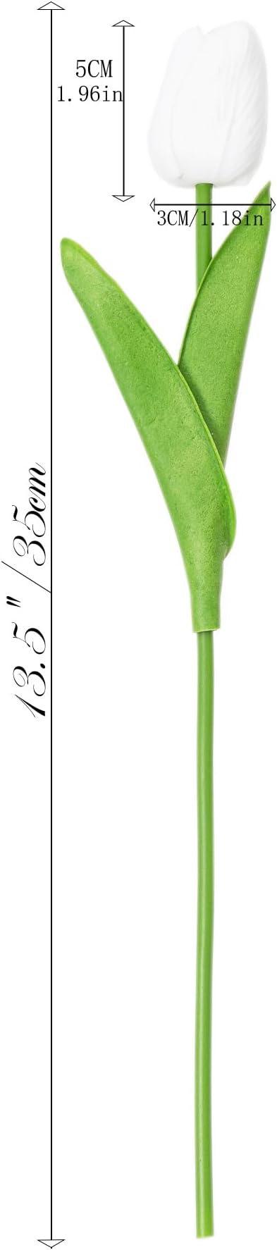 KAOYOO 18PCS Artificial Tulip Flowers Bouquet - Faux Latex Tulips for Home Decor,Office Desk,Kitchen Table,Wedding Centerpiece,Party,Spring Decoration(White,18 Pack)