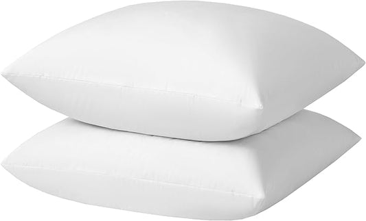 Euro Pillow Inserts 28x28 - Down Feather Pillow Inserts-Cotton Fabric-Set of 2-White.