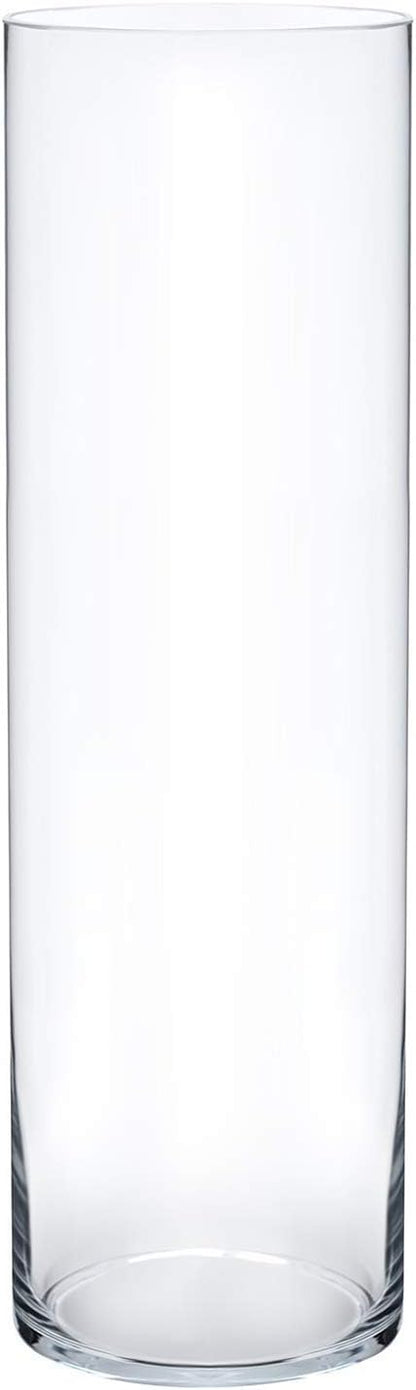 Royal Imports Flower Glass Vase Decorative Centerpiece for Home or Wedding - Cylinder Shape, 16" Tall, 4" Opening, Clear