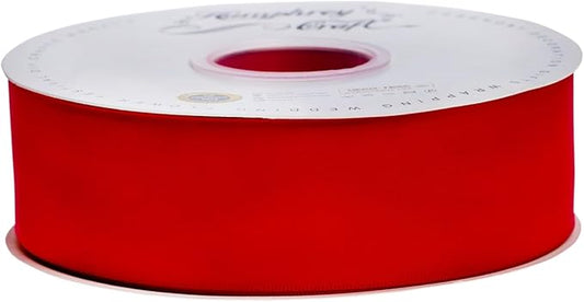 Humphrey's Craft 1-1/2 Inch Double Faced Satin Ribbon - 50 Yards, Red Thick Satin Ribbon for Crafts, Gift Wrapping, Decoration Christmas Tree, Bridal Bouquet,Wedding,DIY Bows,Sewing Hat.