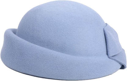 Women Wool Felt Ribbon French Fashion Vintage Millinery Beret Hats Top Cap Ladies Party Wedding Fedoras Chapeau