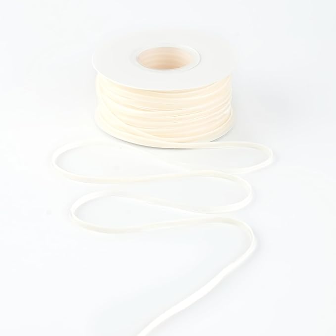 MAYREEL 1/8 Inch Ivory Velvet Ribbon Thin Cream Vintage Ribbon for Wedding Invitations Crafts Gift Wrapping Party Favor Boxes 50 Yards