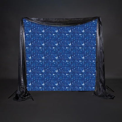 Anderson's Dark Blue Vinyl Floral Sheeting,15 Ft. Parade Float Decoration for Trailers, Parties, Weddings, Proms, Photo Backdrops & Events – Durable Fringe Garland for Indoor/Outdoor Use