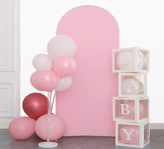 6.6 FT Pink Arch Backdrop Cover, Pink Chiara Backdrop Cover, Spandex Arch Cover for Birthday Wedding Party Photography Decor