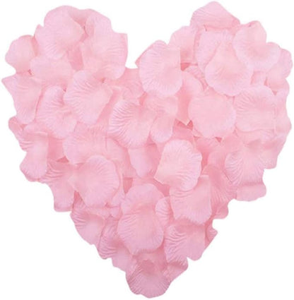 LZXD 1000 Pieces Light Pink Artificial Silk Rose Petals Flower Decoration Wedding Party Color Light Pink