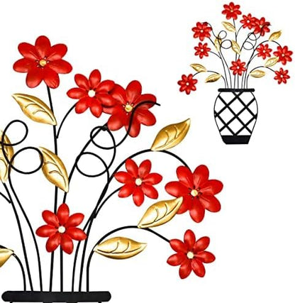 WTXRHW Metal Wall Art Metal Wall Decor Steel Decor - Wall Mount Plant Flower Pot Personalized 3D Metal Wall Decorative Vintage Hanging Art Style for Home Living Room Kitchen Bedroom (18.9 * 23.6in)
