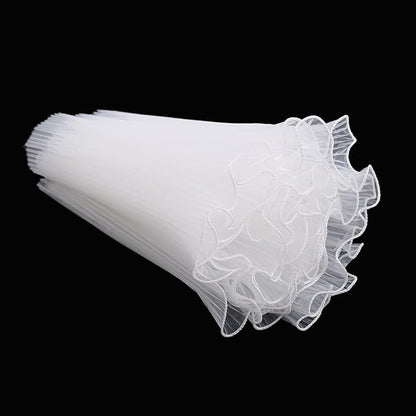 FWSA WRAPS Flower Wrapping Paper Bouquet Floral Packaging Mesh Paper Wrinkled Wavy Net Yarn Valentine's Day Flower Shop Supplies Wedding Birthday Decoration 11 X 162 inches/bag (white)