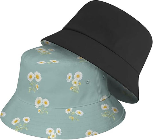 Bucket Hat for Women Men Unisex Sun Cap Packable Outdoor Fisherman Hat Headwear,Reversible Double-Side-Wear