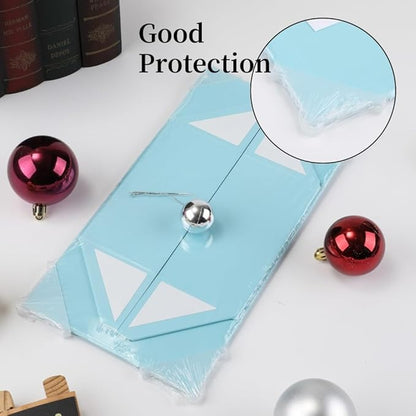 1 Pcs Blue Gift Box Large 13x11x5.3 Inch Large Black Gift Box Large Magnetic Gift Box with Crinkle Paper Blue Large Gift Box with Shredded Paper Luxury Gift Boxes with Lids for Presents