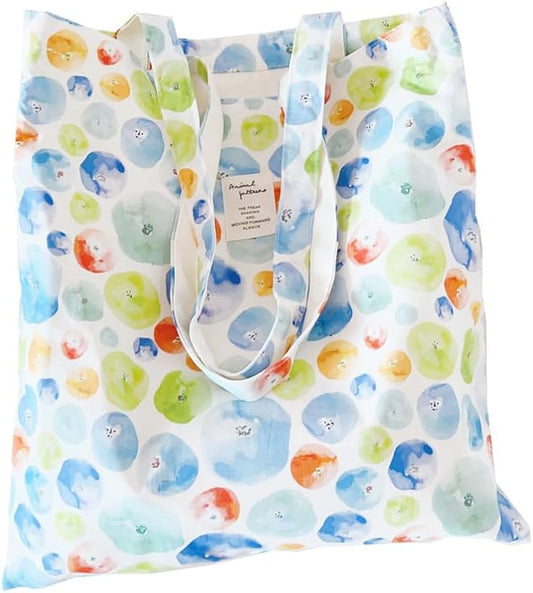 Cotton Canvas Tote Bag Reusable Soft Grocery Cloth Bag Floral Shoulder Bag for Beach Travel Shopping