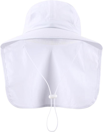 Home Prefer UPF 50+ Sun Hats for Men Women Wide Brim Fishing Hat with Neck Flap UV Protection Sunblock Safari Bucket Hat