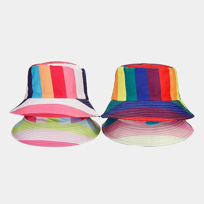 Quanhaigou Bucket Hat for Men Women,Packable Reversible Printed Sun Hats,Fisherman Outdoor Summer Travel Hiking Beach Caps