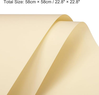 MECCANIXITY Pearlescent Film Flower Wrapping Paper 22.8x22.8 Inch Waterproof for DIY Crafts, Gift/Gift Box Packaging Cream Color Pack of 10