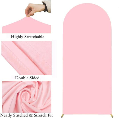 6.6 FT Pink Arch Backdrop Cover, Pink Chiara Backdrop Cover, Spandex Arch Cover for Birthday Wedding Party Photography Decor