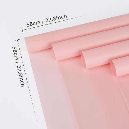 FUHITIM 20 Sheets Flower Wrapping Paper -Waterproof Floral Bouquet Wrapping Paper Used for DIY Crafts, Gift Packaging, Florist Supplies Packaging Paper for Wedding Birthday Gift (Misty Light Pink)