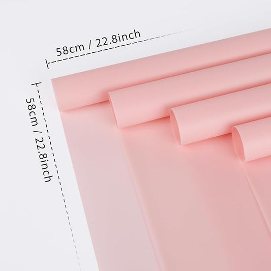 NESCCI 20 Sheet Flower Wrapping Paper - Waterproof Floral Bouquet Wrapping Paper, Florist Supplies Packaging Paper for Wedding Birthday Gift DIY (Light Pink)