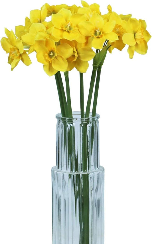 Tinsow Artificial Daffodil Flowers 15.8 Inches Narcissus Spring Flower Fake Silk Flower Arrangement for Home Wedding Decor (Yellow, 12)