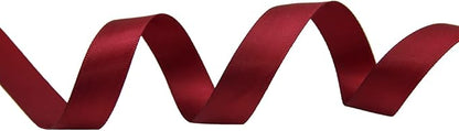 Maroon Double Faced Satin Ribbon 5/8 inch Flower Boutique Gift Wrapping Ribbon 15mm 100yards Continuous Fabric Silk Bow Ribbon for Christmas-DIY Crafts Hair Headband-Sewing-Wedding Decoration